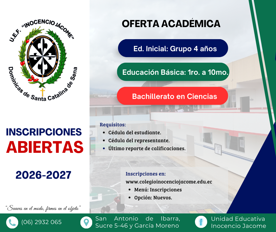 INSCRIPCIONES ABIERTAS 2026-2027